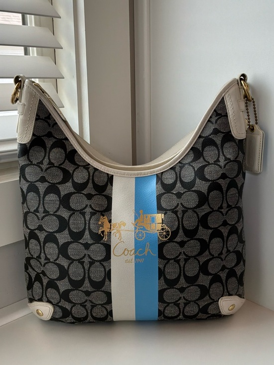 Coach Handbags - Vintage Coach Heritage Stripe Hobo (Style 13193)